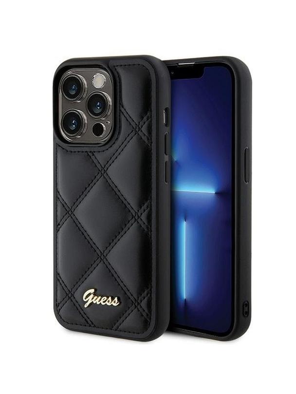 GUESS futerał do IPHONE 15 Pro GUHCP15LPSQSQSK (Quilted Metal Logo) czarny