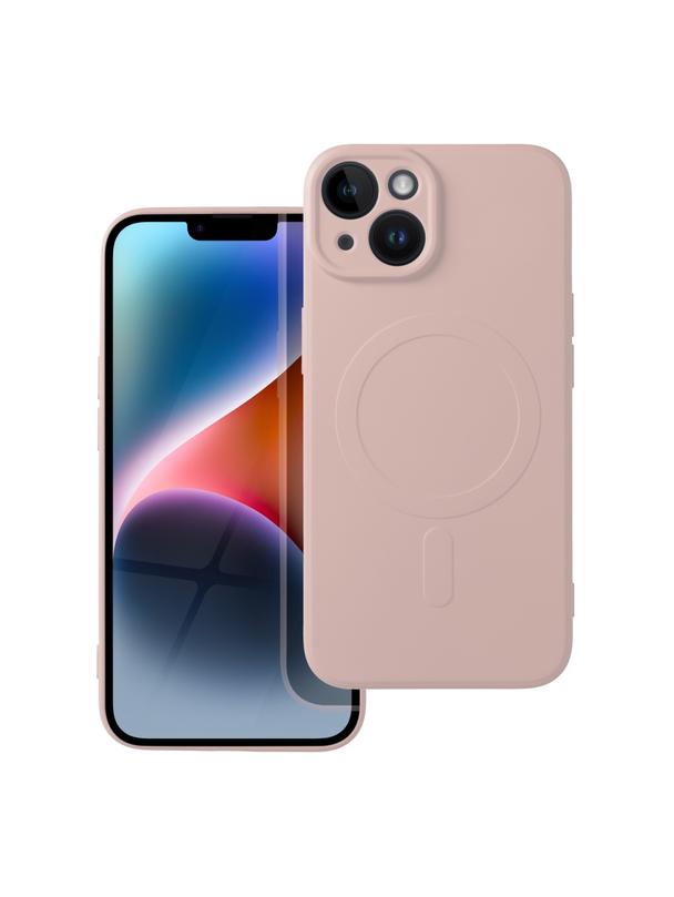 Futerał SILICONE MAG COVER kompatybilny z MagSafe do IPHONE 14 różowy