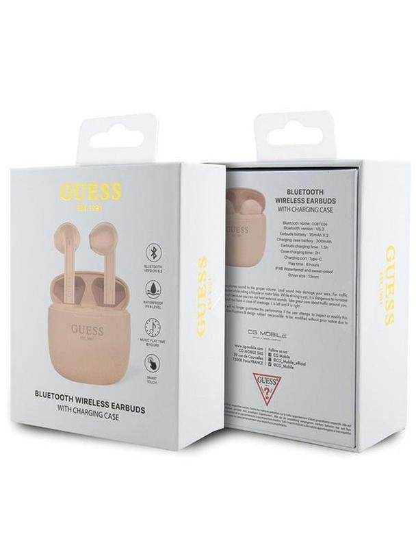 GUESS słuchawki bezprzewodowe bluetooth TWS + stacja dokująca GUTWST26PSP (Classic EST Logo) różowe