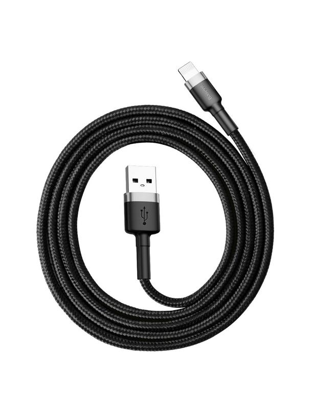 Kabel USB A do Lightning Baseus 2,4A Cafule 1 m CALKLF-BG1 czarno szary