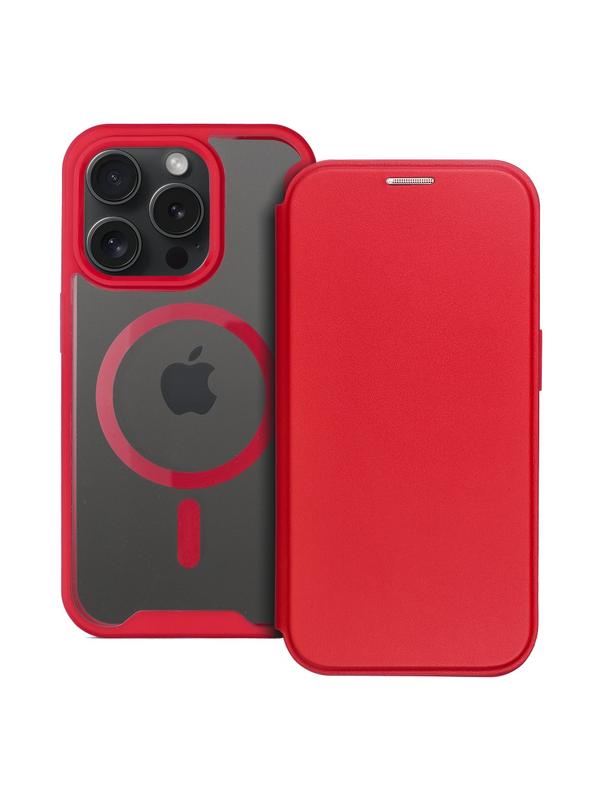 Kabura SMART MAG kompatybilna z MagSafe do IPHONE 15 Pro czerwona