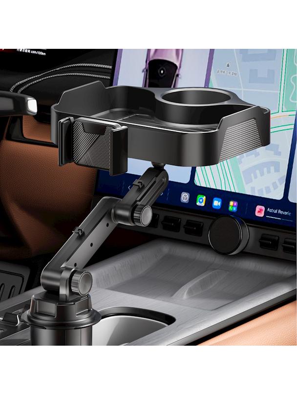 Stolik samochodowy z uchwytem na telefon CP2008 czarny