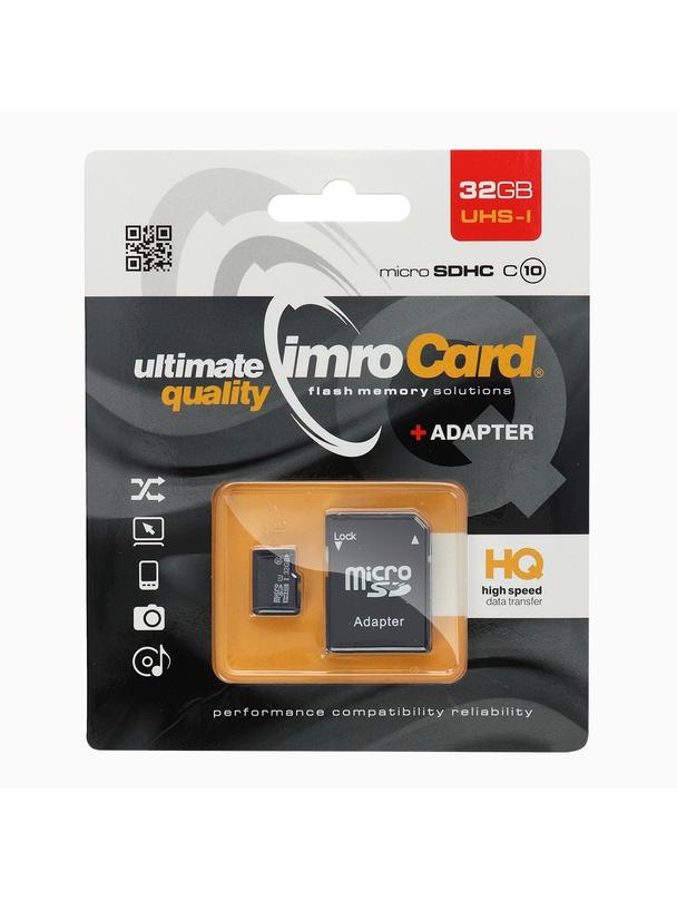 IMRO karta pamięci microSD 32GB 100MB/s class 10 UHS I z adapterem SD