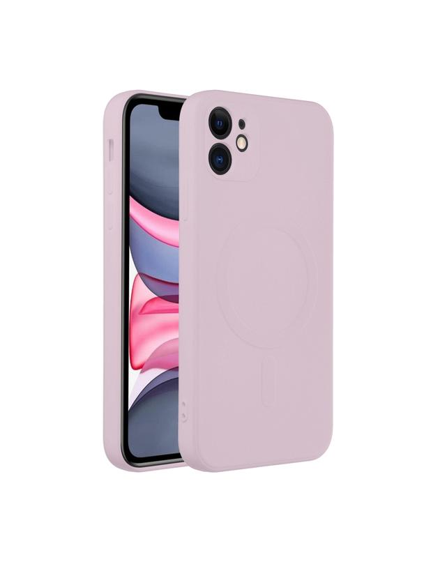 Futerał SILICONE MAG COVER kompatybilny z MagSafe do IPHONE 11 różowy