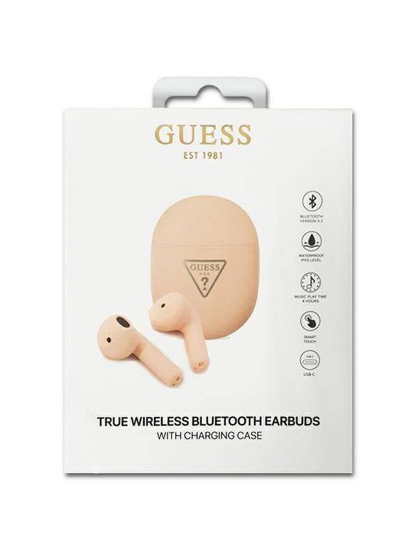 GUESS słuchawki bezprzewodowe bluetooth TWS + stacja dokująca GUTWST82TRP (Triangle Logo) różowe