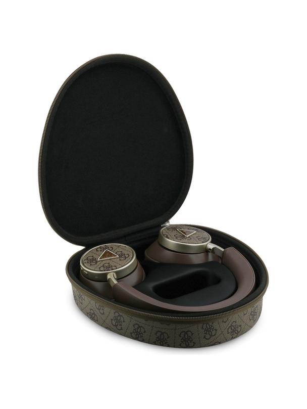 Słuchawki bezprzewodowe nauszne Guess ENC GUBHC15P4MRCTW (4G Triangle Logo) brązowe