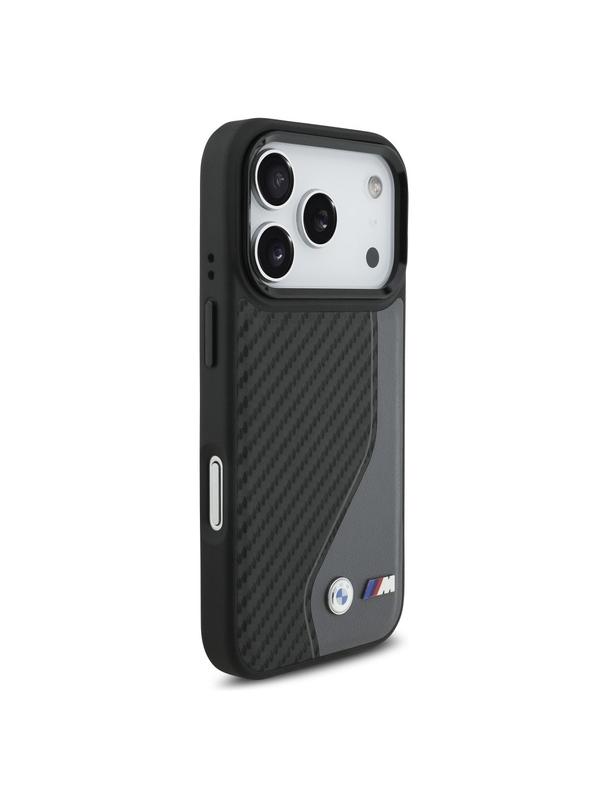 BMW futerał do IPHONE 17 Pro kompatybilny z MagSafe BMHMP17L25PCCSCAK (PU Carbon Logo) anthracite