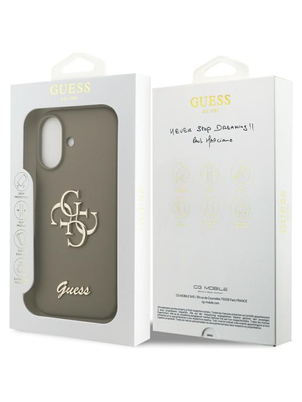 GUESS futerał do IPHONE 17 GUHCP17SSC4GSMW (Silicone W/ Big 4G Script) brązowy