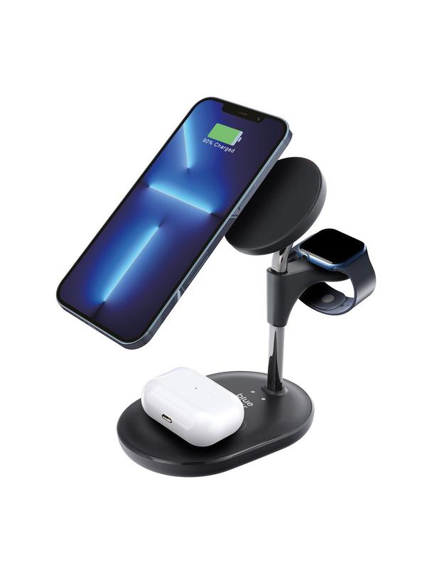 Ładowarka indukcyjna Blue Star 3w1 15W MagTrio zgodna z MagSafe czarna