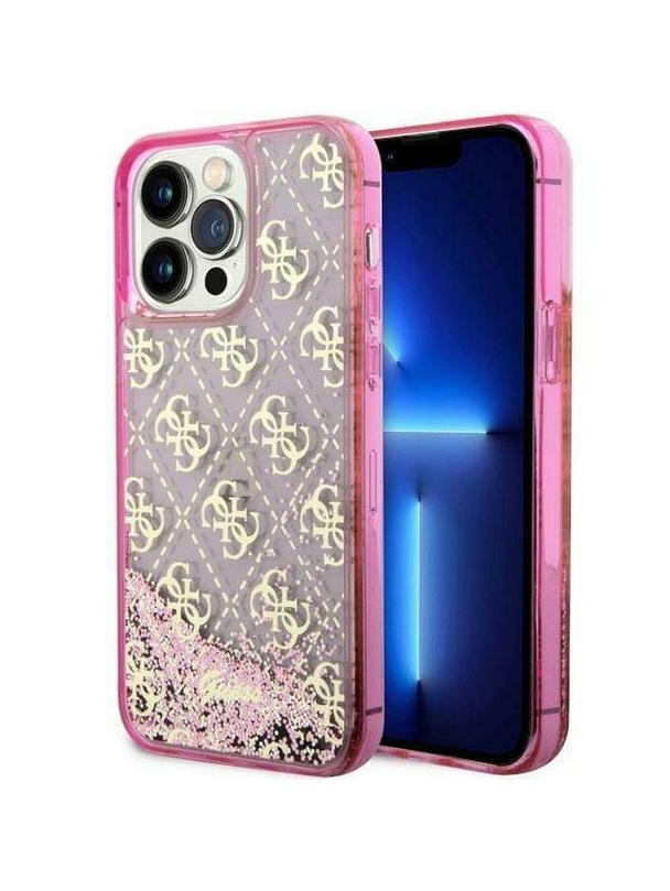 GUESS futerał do IPHONE 14 Pro GUHCP14LLC4PSGP (Liquid Glitter 4G Translucent) różowy