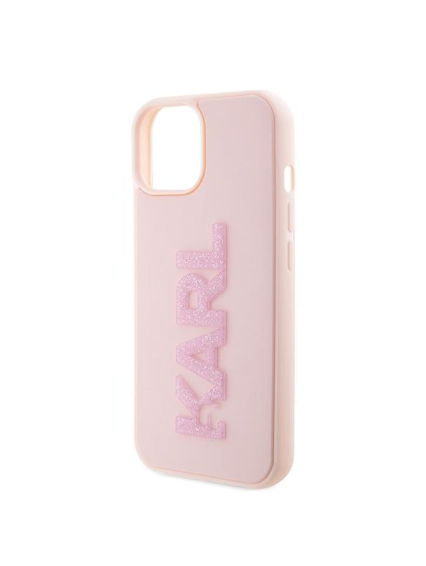 KARL LAGERFELD futerał do IPHONE 15 KLHCP15S3DMBKCP (3D Logo Glitter) różowy