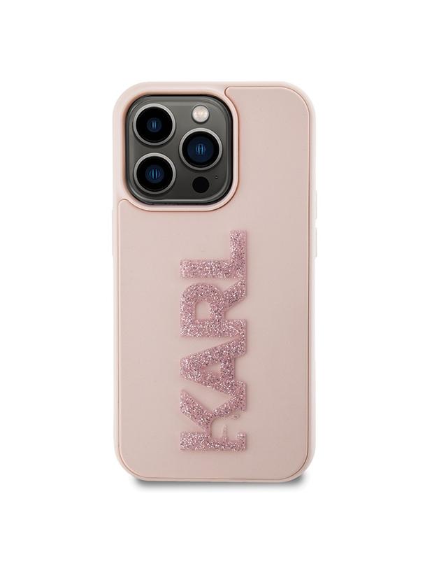KARL LAGERFELD futerał do IPHONE 15 Pro KLHCP15L3DMBKCP (3D Logo Glitter) różowy