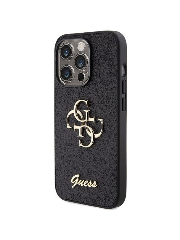 GUESS futerał do IPHONE 15 Pro Max GUHCP15XHG4SGK (Fixed Glitter Big 4G) czarny