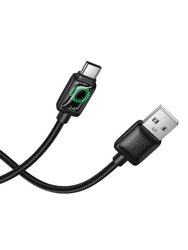 Kabel USB A do USB C Hoco 3A 1,2 m z LCD U146 czarny