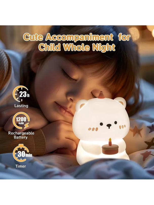 Lampka nocna Urodzinowy Miś Art Deco dotykowy