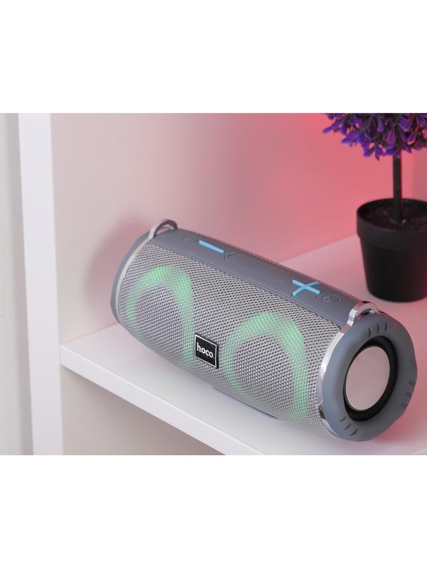 Głośnik bluetooth LED 2 x 5W 2h Hoco HC12 szary