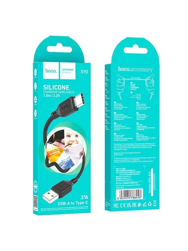 Kabel USB A do USB C Hoco 3A 1 m X90 czarny