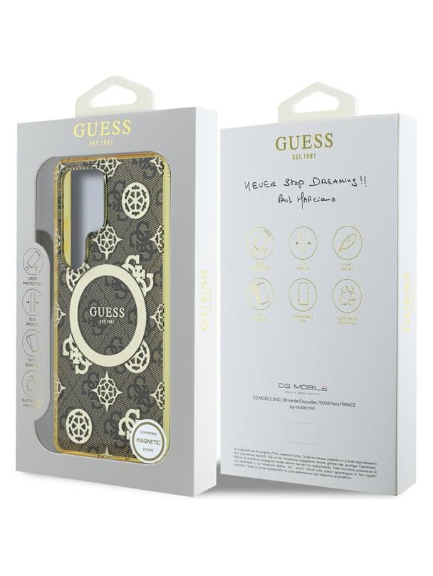 GUESS futerał do SAMSUNG S25 Ultra GUHMS25LH4PYEEW (Magnetic IML Peony on 4G Background) brązowy