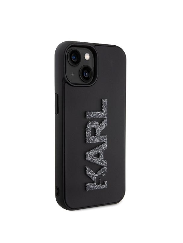 KARL LAGERFELD futerał do IPHONE 15 Plus KLHCP15M3DMBKCK (3D Logo Glitter) czarny
