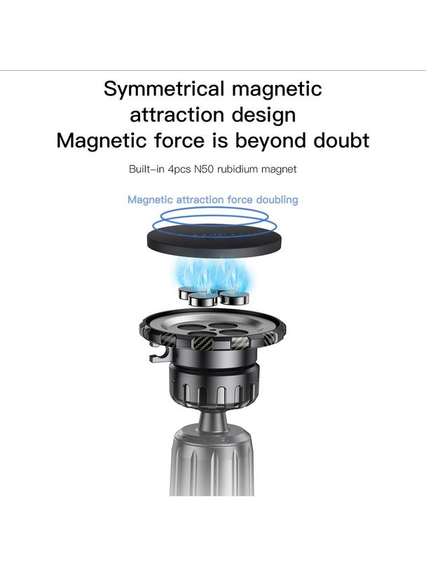 Uchwyt na telefon do samochodu magnetyczny Forcell F-Grip MagElite do kratki czarny