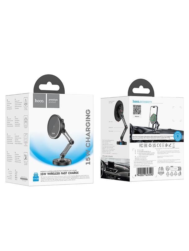 EOL HOCO uchwyt samochodowy indukcyjny do deski kompatybilny z MagSafe 15W HW26 czarny
