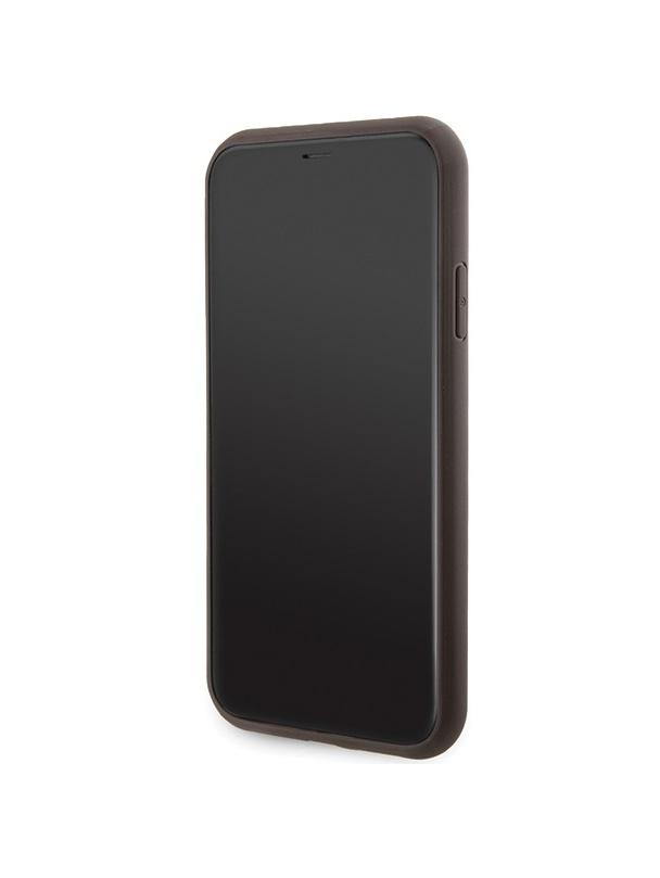 GUESS futerał do IPHONE 11 kompatybliny z MagSafe GUHMN61G4GFRW (4G Ring classic logo) brązowy