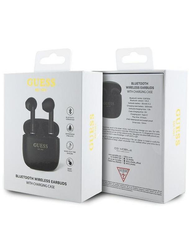 GUESS słuchawki bezprzewodowe bluetooth TWS + stacja dokująca GUTWST26PSK (Classic EST Logo) czarne
