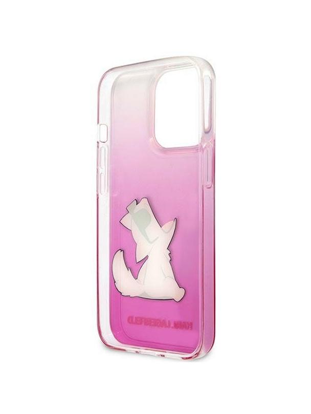 Oryginalne Etui KARL LAGERFELD Hardcase KLHCP14LCFNRCPI do iPhone 14 PRO (Choupette Eat / różowy)