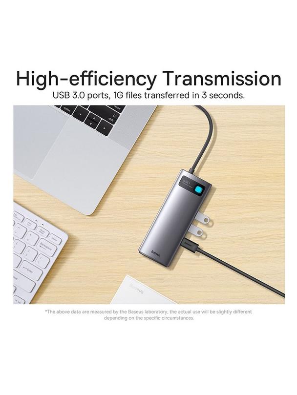 BASEUS adapter HUB 6w1 Typ C WKWG030013/BS-OH040 0,15 m szary