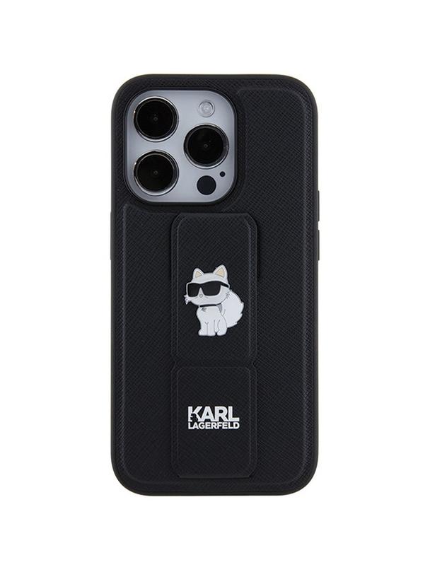 KARL LAGERFELD futerał do IPHONE 14 Pro Max KLHCP14XGSACHPK (Gripstand Saffiano choupette PIN) czarny