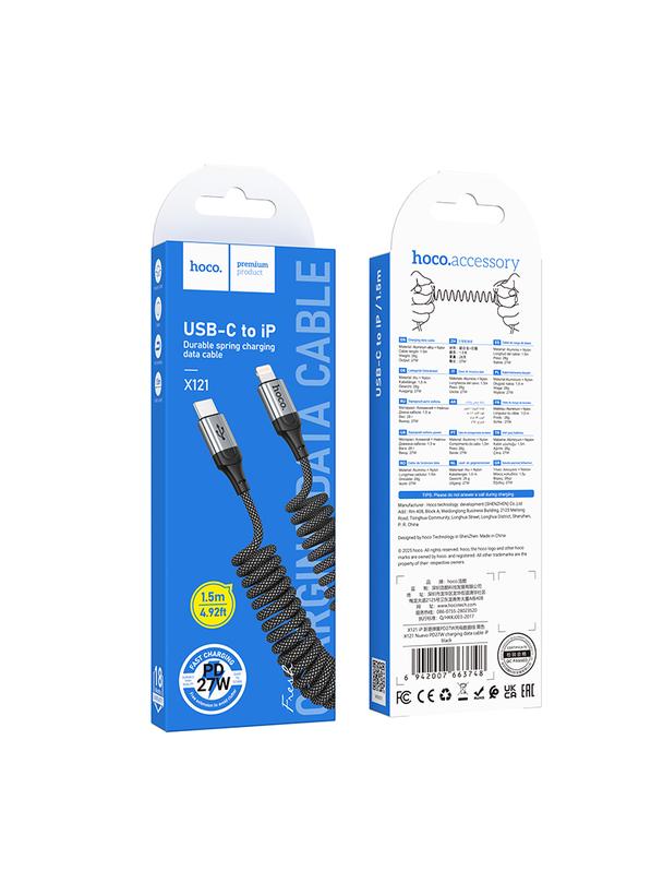 Kabel USB C do Lightning Hoco PD 2,4A 1,5 m X121 czarny