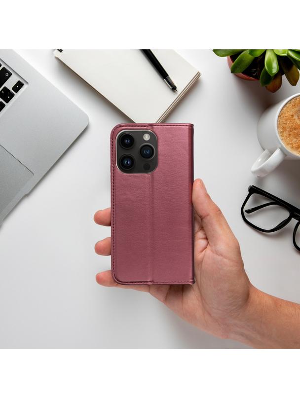 Kabura SMART MAGNETO do IPHONE 14 burgundowy