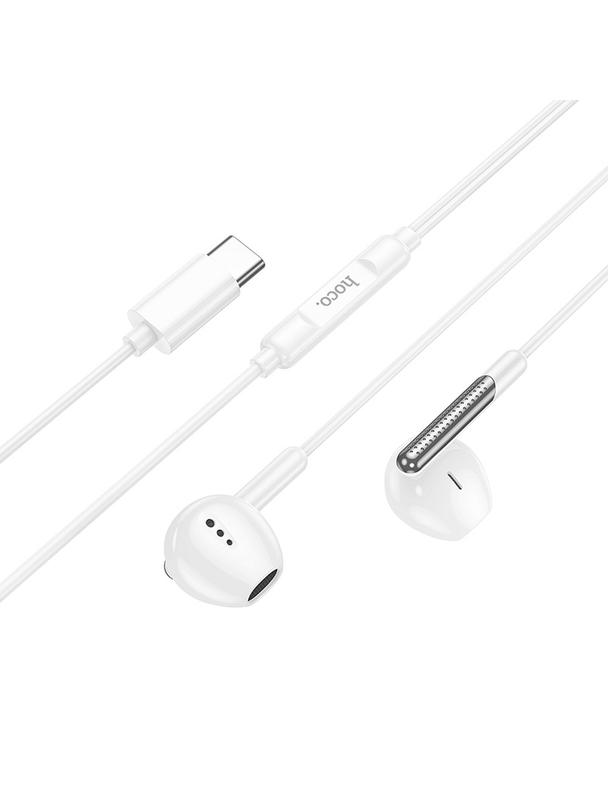 EOL Słuchawki przewodowe douszne USB C Hoco M123 białe