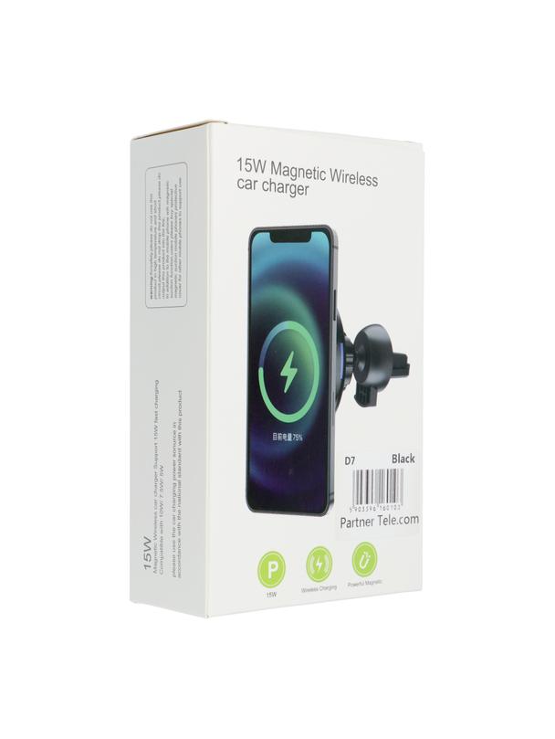 Uchwyt samochodowy magnetyczny do kratki z ładowaniem indukcyjnym kompatybilny z MagSafe 15W D7 czarny