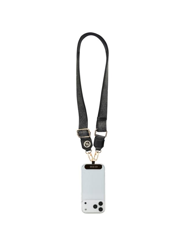 GUESS uniwesalny pasek GUUCNP4DGMK (4G PU Strap Tether Patch Strass Metal Logo) czarny