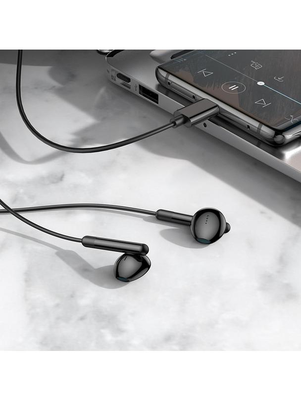 Słuchawki przewodowe douszne USB C Hoco M93 czarne
