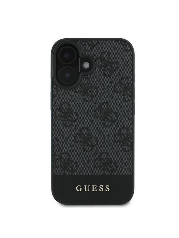 GUESS futerał do IPHONE 16 Plus GUHCP16MG4GLGR (PC/TPU 4G PU Bottom Stripe) szary