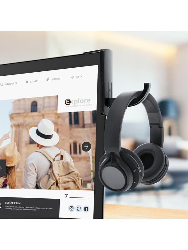 Uchwyt do monitora na słuchawki czarny