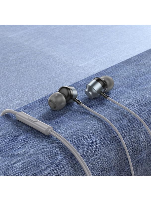 EOL Słuchawki przewodowe douszne USB C Hoco M122 szare