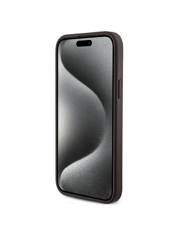 GUESS futerał do IPHONE 14 kompatybilny z MagSafe GUHMP14SG4GFRW (4G Ring classic logo) brązowy