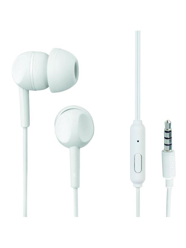 THOMSON słuchawki przewodowe Jack 3,5 mm z mikrofonem EAR3005W białe