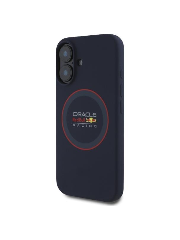 RED BULL futerał do IPHONE 16 kompatybilny z MagSafe RBHMP16S24SIILVR (Silicone red Ring) navy