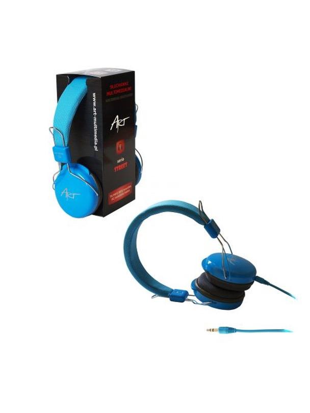 Słuchawki przewodowe nauszne Jack 3,5 mm Art AP-60B niebieskie