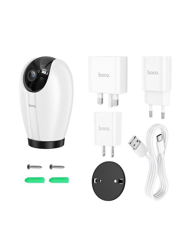 Kamera wewnętrzna Hoco 3MP Full HD Wi-Fi D6 biała