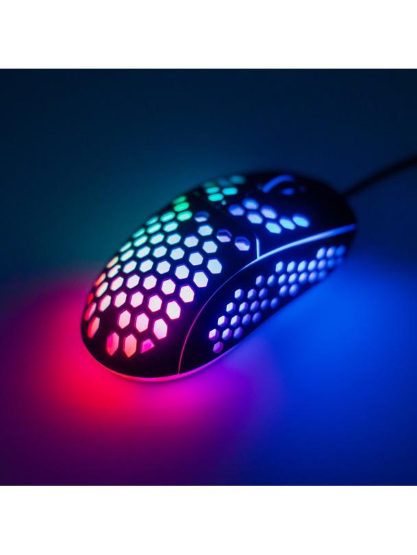 ART myszka komputerowa przewodowa USB A 6400 dpi podświetlana AM-99 czarna