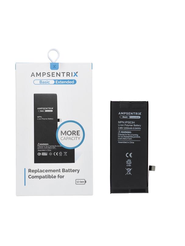 AmpSentrix Basic bateria do iPhone SE 2022 (zwiększona pojemność 2200 mAh)