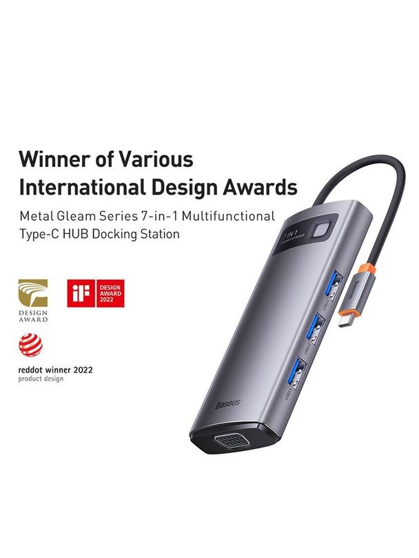 BASEUS adapter HUB 7w1 Typ C WKWG040013/BS-OH043 0,17 m gszary