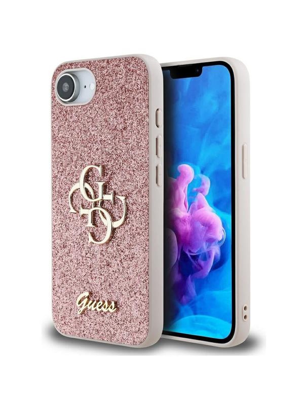 GUESS futerał do IPHONE 16e (SE 4 2025) GUHCPSE4HG4SGP (Fixed Glitter Big 4G) różowy