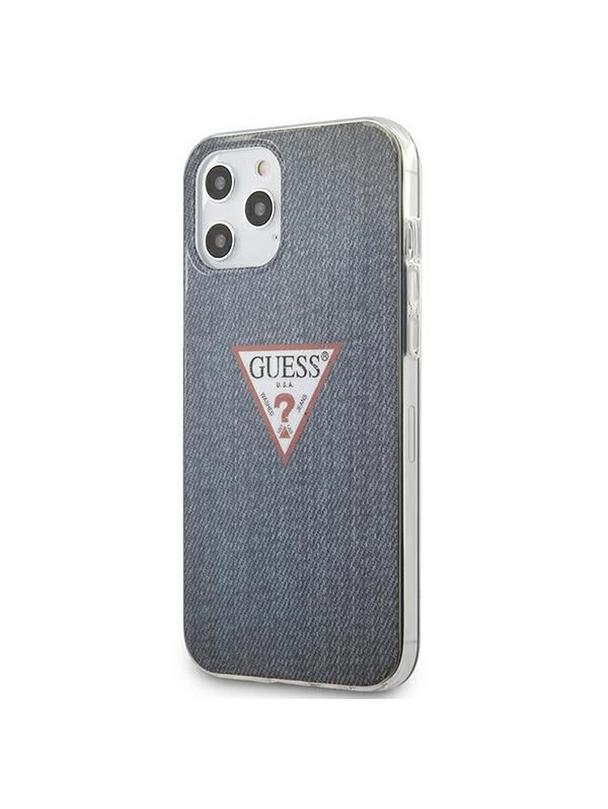 GUESS futerał do IPHONE 12 Pro Max GUHCP12LPCUJULDB (Kolekcja Jeans) granatowy