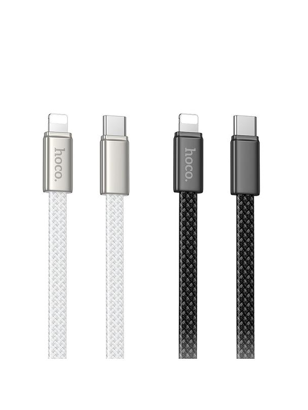 Kabel USB C do USB C Hoco 3A 60W płaski 1 m X125 biały